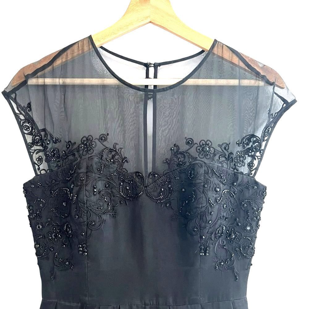 Ted Baker Womens Silk Chiffon Whimsigoth Cocktail Dress Size Small Formal Retro